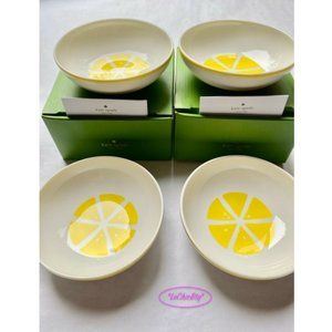 Kate Spade Lenox FOUR Lemon Bowls With a Twist NIB